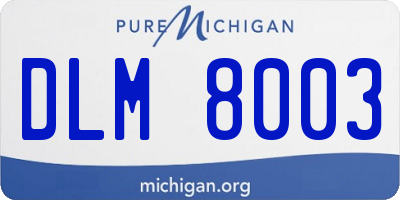 MI license plate DLM8003