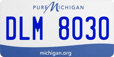 MI license plate DLM8030