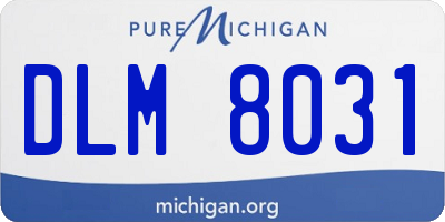 MI license plate DLM8031