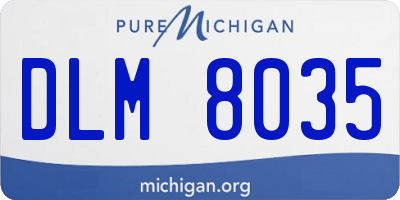 MI license plate DLM8035