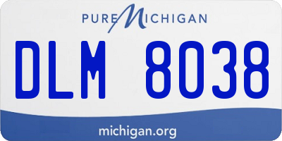 MI license plate DLM8038