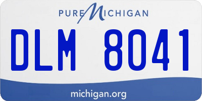 MI license plate DLM8041