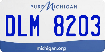 MI license plate DLM8203