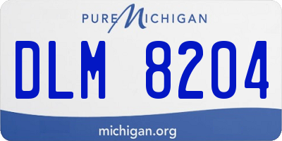 MI license plate DLM8204