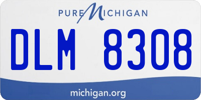 MI license plate DLM8308