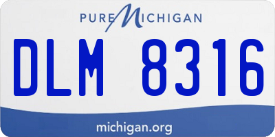 MI license plate DLM8316