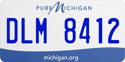 MI license plate DLM8412