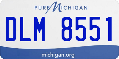 MI license plate DLM8551