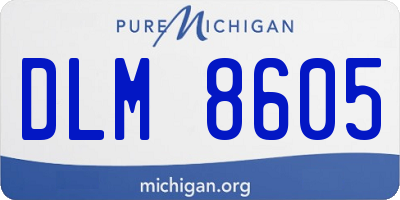 MI license plate DLM8605