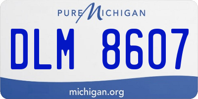 MI license plate DLM8607