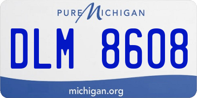 MI license plate DLM8608