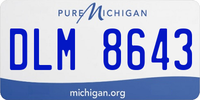 MI license plate DLM8643
