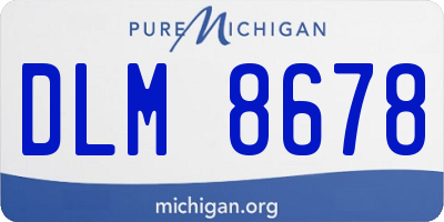 MI license plate DLM8678