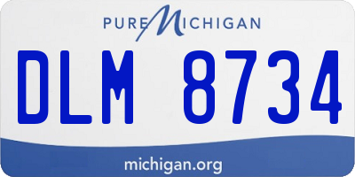 MI license plate DLM8734