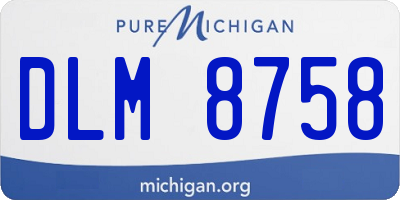 MI license plate DLM8758