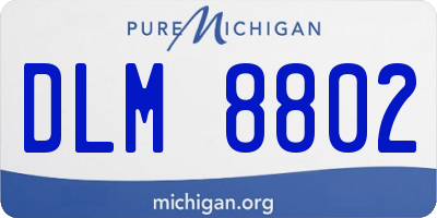 MI license plate DLM8802