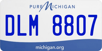 MI license plate DLM8807