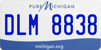 MI license plate DLM8838