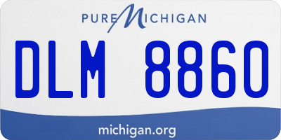 MI license plate DLM8860