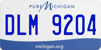 MI license plate DLM9204