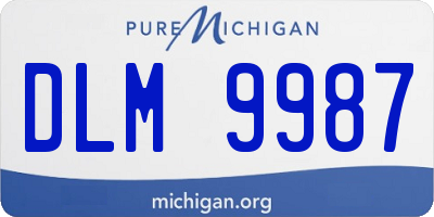 MI license plate DLM9987