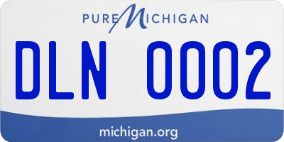 MI license plate DLN0002