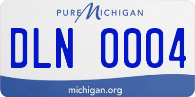 MI license plate DLN0004