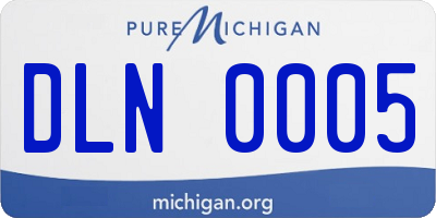 MI license plate DLN0005