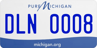 MI license plate DLN0008