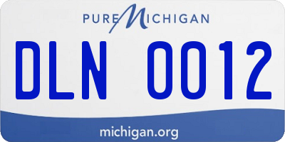 MI license plate DLN0012