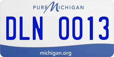 MI license plate DLN0013