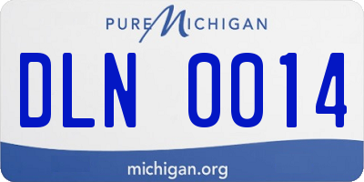 MI license plate DLN0014