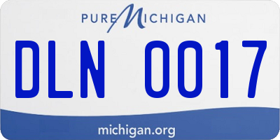 MI license plate DLN0017