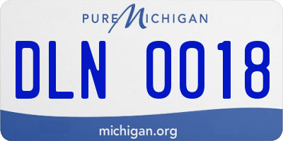 MI license plate DLN0018