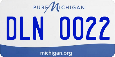 MI license plate DLN0022
