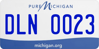 MI license plate DLN0023