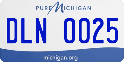 MI license plate DLN0025