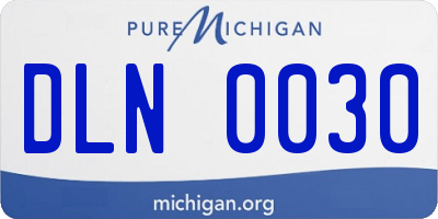 MI license plate DLN0030