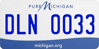 MI license plate DLN0033