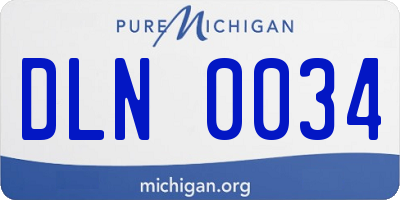 MI license plate DLN0034