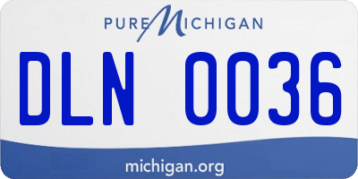 MI license plate DLN0036