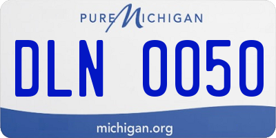 MI license plate DLN0050