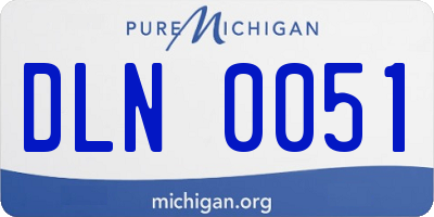 MI license plate DLN0051