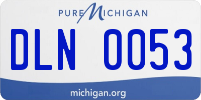 MI license plate DLN0053