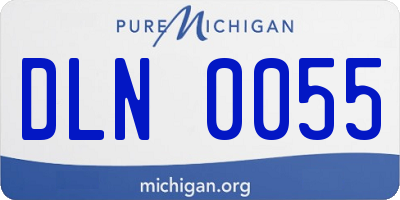MI license plate DLN0055