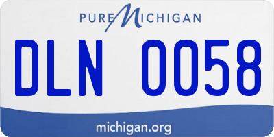 MI license plate DLN0058