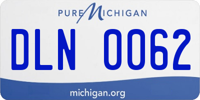 MI license plate DLN0062