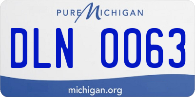 MI license plate DLN0063