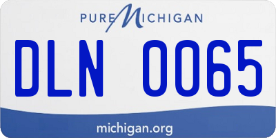 MI license plate DLN0065