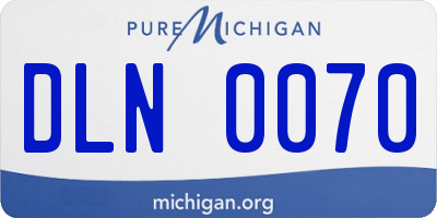 MI license plate DLN0070